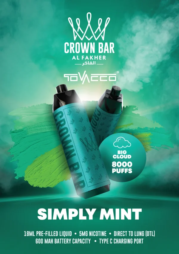 Al Fakher Vape Crown Bar Big Cloud 8000 Puffs 5% Vente en gros de vape jetable à la nicotine - Stock d'entrepôt européen - AlsoVape - 4