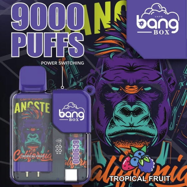 Bang Box 9000 Puffs 0% 2% 3% 5% Никотиновая перезаряжаемая светодиодная сигарета с дисплеем для сигарет Одноразовая вейп оптом - AlwaysVape - 3