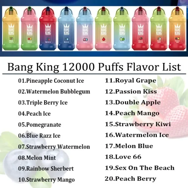 Bang King 12000 Puffs 0% 2% 3% 5% Nikotin újratölthető eldobható Vape nagykereskedés - AlsoVape - 2