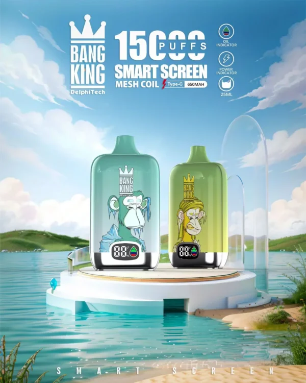 Bang King smartscreen 15000 Puffs 0% 2% 3% 5% Nikotin Újratölthető Eldobható Vape Nagyker - AlsoVape - 1