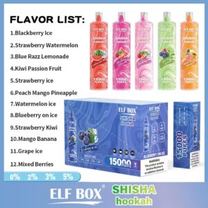 ELF BOX LS15000 Puff Shisha Hookah 0% 2% 5% Nicotina recarregável descartável Vape atacado - AlsoVape - 16