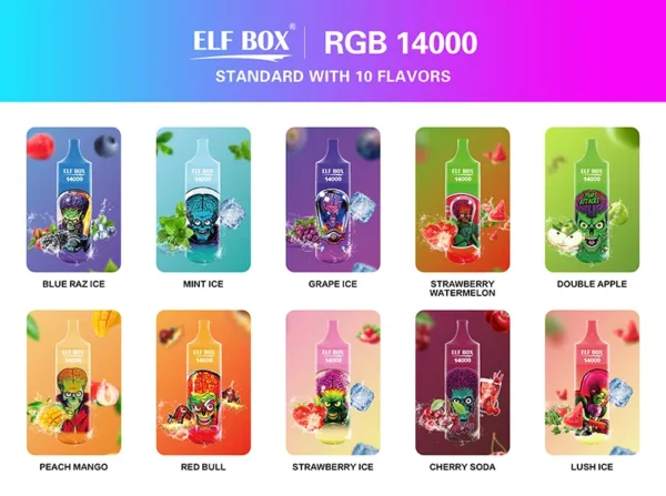 ELF BOX RGB14000 Puffs 0% 2% 3% 5% Nikotinový dobíjecí jednorázový vape velkoobchod – AlsoVape – 2
