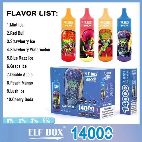 ELF BOX RGB14000 Puffs 0% 2% 3% 5% Nikotinový dobíjecí jednorázový vape velkoobchod – AlsoVape – 8