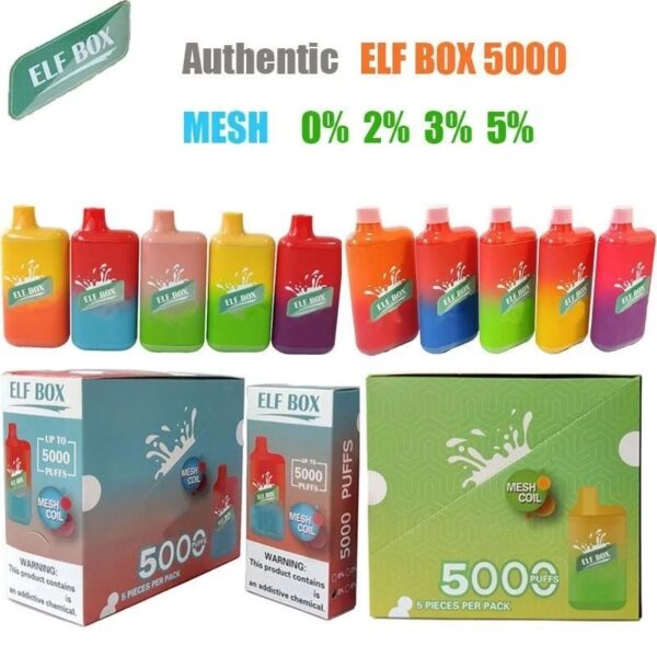 ELF BOX 5000 Puffs 0% 2% 3% 5% Nicotine Jetable Vape Authentique E Cigarette Stylo En Gros - AlsoVape - 3