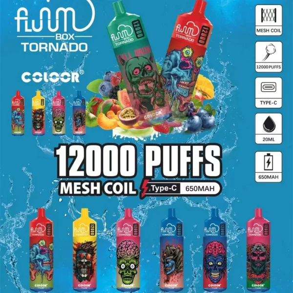 FLUUM BOX 12000 Puffs 0% 2% 3% 5% Nicotine Rechargeable Disposable Vape Pen Pods E-Cigarette Wholesale - AlsoVape - 1
