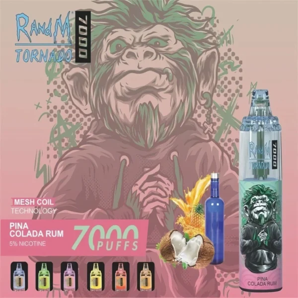 RandM Tornado 7000 Puffs 0% 2% 3% 5% Nikotinový jednorázový vape velkoobchod – AlsoVape – 8