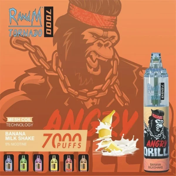RandM Tornado 7000 Puffs 0% 2% 3% 5% Nikotinový jednorázový vape velkoobchod – AlsoVape – 7