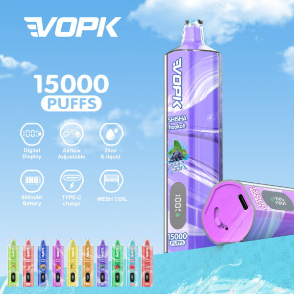 Narghilè VOPK shisha 15000 PUFFS 0% 2% 3% 5% Vape monouso alla nicotina all'ingrosso - AlsoVape - 1