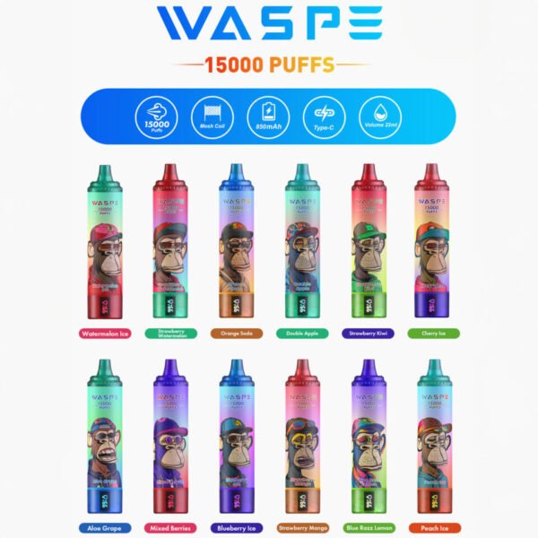 WASPE 15000 PUFFS 0% 2% 3% 5% Nicotine Wegwerp Vape Groothandel - AlsoVape - 2