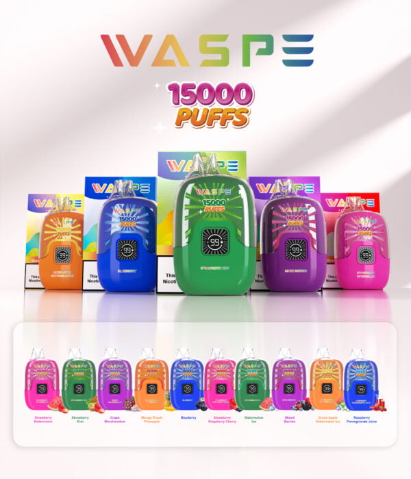WASPE 15000 PUFFS digitális doboz 0% 2% 3% 5% Nikotin eldobható Vape nagykereskedés - AlsoVape - 2