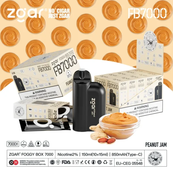 ZGAR FOGGY BOX 7000 Puffs 2% Nicotină reîncărcabilă de unică folosință Vape cu ridicata - AlsoVape - 7