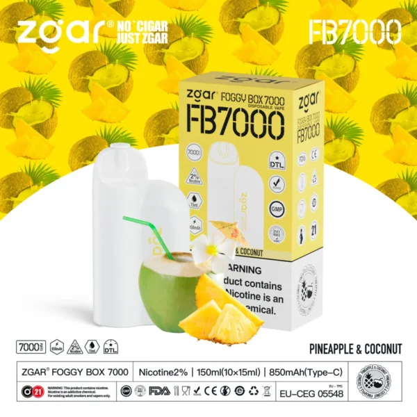 ZGAR FOGGY BOX 7000 Puffs 2% Nicotina Reîncărcabil Vape de unică folosință Comert cu ridicata - AlsoVape - 8
