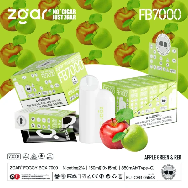 ZGAR FOGGY BOX 7000 Puffs 2% Nicotină reîncărcabilă de unică folosință Vape en-gros - AlsoVape - 11