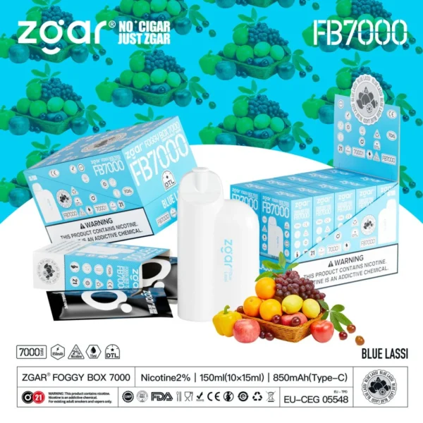 ZGAR FOGGY BOX 7000 Puffs 2% Nicotina Reîncărcabil Vape de unică folosință Comert cu ridicata - AlsoVape - 13