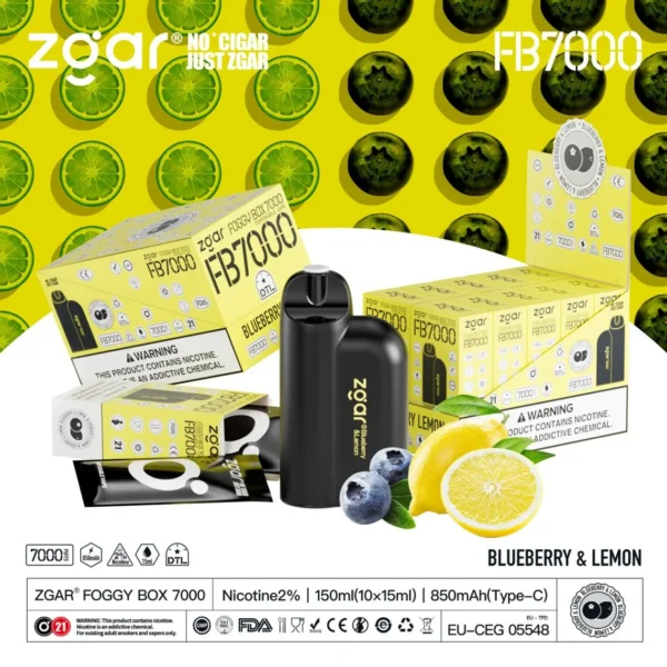 ZGAR FOGGY BOX 7000 Puffs 2% Nicotină reîncărcabilă de unică folosință Vape cu ridicata - AlsoVape - 14
