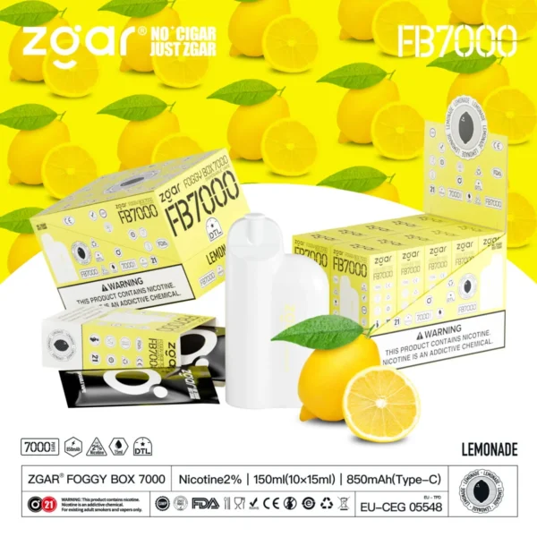 ZGAR FOGGY BOX 7000 Puffs 2% Nicotina Reîncărcabil Vape de unică folosință Comert cu ridicata - AlsoVape - 18
