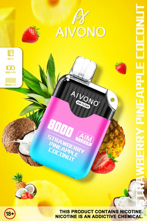 AIVONO AIM CLEAR 8000 Puffs 0% 2% 5% Vapes desechables recargables con bajo contenido de nicotina Compra a granel - AlsoVape - 2