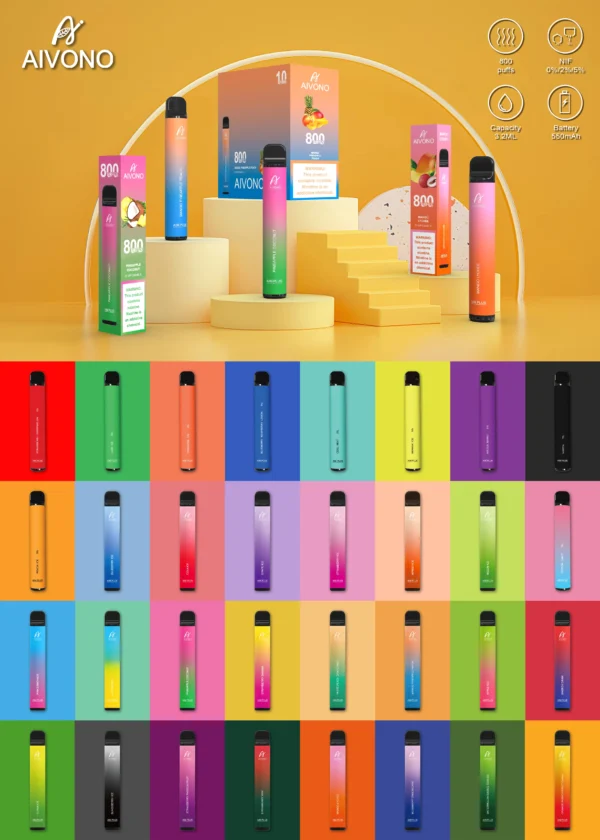 AIVONO AIM PLUS 800 Puffs 0% 2% 5% Επαναφορτιζόμενη μίας χρήσης Στυλό Vapes χαμηλής περιεκτικότητας σε νικοτίνη Μαζική Αγορά Χονδρικής - AlsoVape - 17