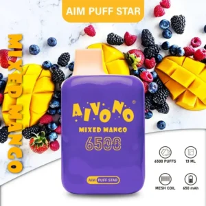 AIVONO AIM PUFFSTAR 6500 Puffs 0% 2% 5% Vapes desechables recargables con bajo contenido de nicotina Compra a granel al por mayor - AlsoVape - 12