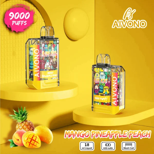 AIVONO AIM XXL 9000 Puffs 0% 2% 3% 5% Перезаряжаемые одноразовые ручки для вейпов с низким содержанием никотина, оптовая покупка оптом - AlwaysVape - 1