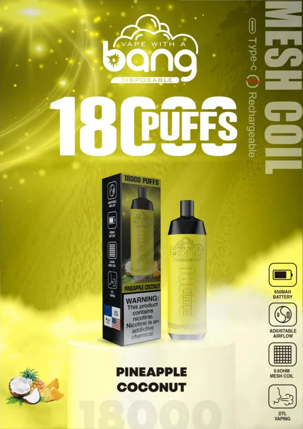 Bang Crown Bar 18000 de pufături 0% 2% 3% 5% Stilo vape reîncărcabil de unică folosință cu conținut scăzut de nicotină Vrac Cumpărați cu ridicata - AlsoVape - 9