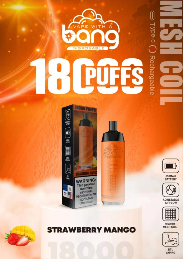 Bang Crown Bar 18000 de pufături 0% 2% 3% 5% Stilo vape reîncărcabil de unică folosință cu un nivel scăzut de nicotină Cumpărați cu ridicata - AlsoVape - 8