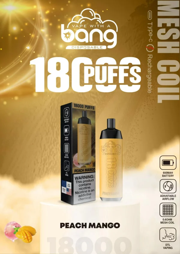 Bang Crown Bar 18000 Puff-uri 0% 2% 3% 5% Nivel scăzut de nicotină, reîncărcabil, de unică folosință, stilou vape, vrac Cumpărați cu ridicata - AlsoVape - 6