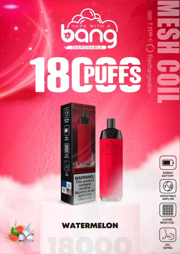 Bang Crown Bar 18000 de pufături 0% 2% 3% 5% Stilo vape reîncărcabil de unică folosință cu conținut scăzut de nicotină Cumpărați în vrac - AlsoVape - 5