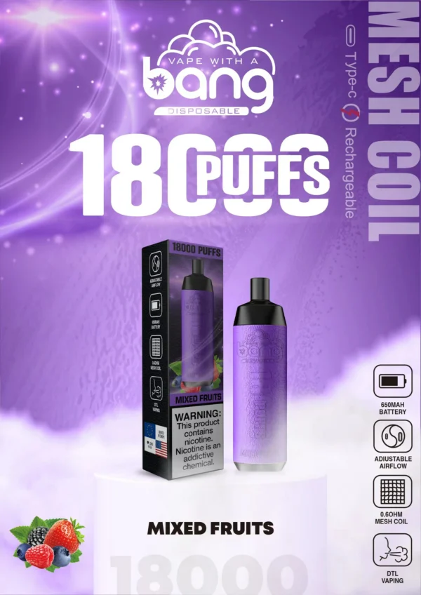 Bang Crown Bar 18000 de pufături 0% 2% 3% 5% Stilo vape reîncărcabil de unică folosință cu conținut scăzut de nicotină Cumpărați în vrac - AlsoVape - 15