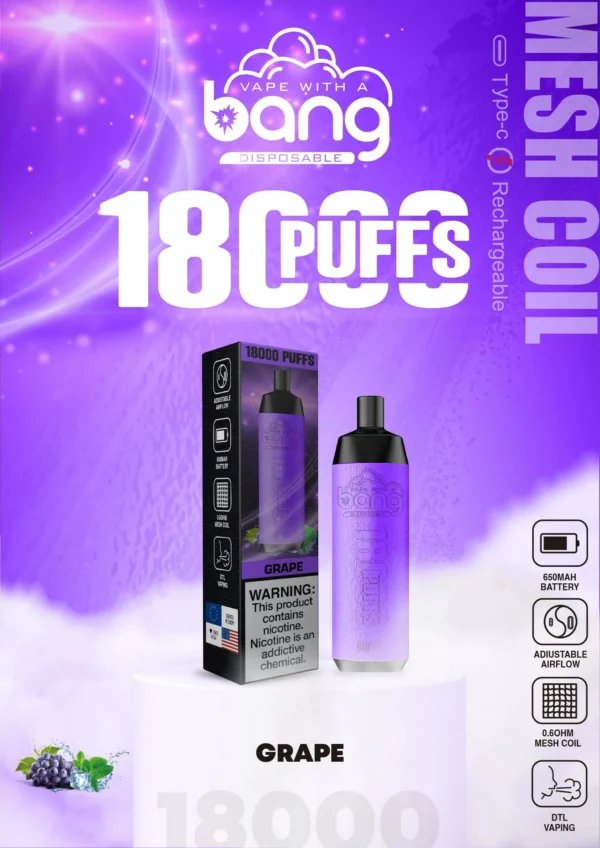 Bang Crown Bar 18000 de pufături 0% 2% 3% 5% Stilo vape reîncărcabil de unică folosință cu conținut scăzut de nicotină Vrac Cumpărați cu ridicata - AlsoVape - 12