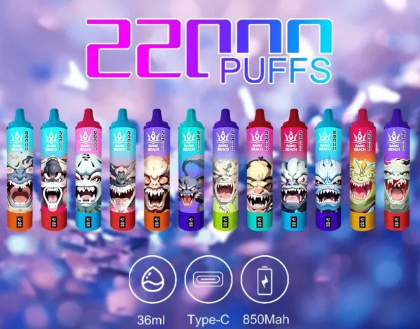 Bang Beach 22000 Puffs 0% 2% 3% 5% Dobíjecí jednorázové pero s nízkým obsahem nikotinu ve velkém Koupit velkoobchodní prodej jednorázového vape pera – takéVape – 1