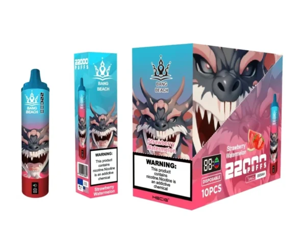 Bang Beach 22000 Puffs 0% 2% 3% 5% Dobíjecí jednorázové pero s nízkým obsahem nikotinu ve velkém Koupit velkoobchodní prodej jednorázového vape pera – takéVape – 3