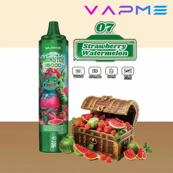 Vapme Monster 16000 Puffs 2% 5% Nikotinové dobíjecí jednorázové vapes Hromadný nákup velkoobchod – AlsoVape – 5