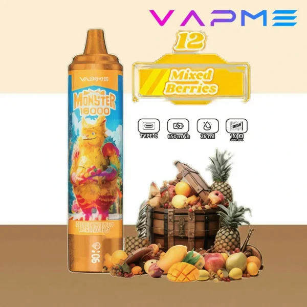 Vapme Monster 16000 Puffs 2% 5% Nikotinové dobíjecí jednorázové vapes Hromadný nákup velkoobchod – AlsoVape – 7
