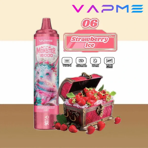 Vapme Monster 16000 Puffs 2% 5% Nikotinové dobíjecí jednorázové vapes Hromadný nákup velkoobchod – AlsoVape – 2