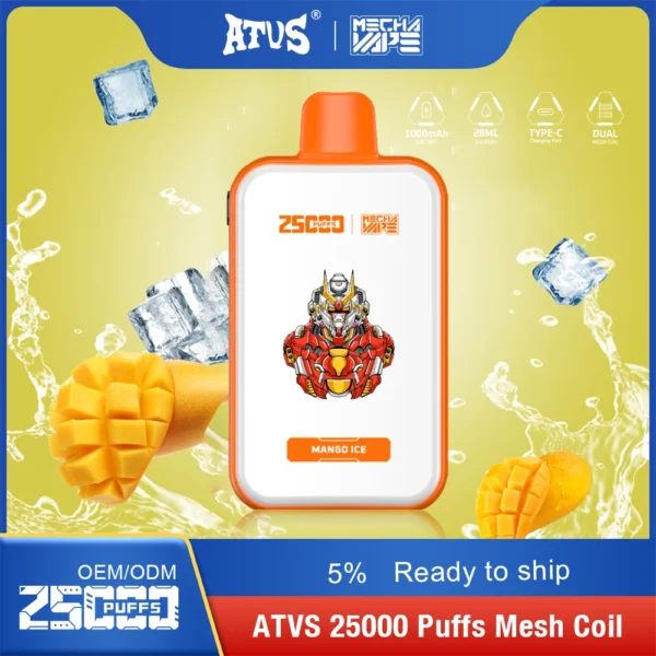 ATVS 25000 Puffs Dual Mesh 5% Stylo à vape jetable rechargeable à faible teneur en nicotine Acheter en gros - AlsoVape - 13