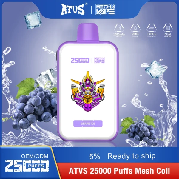 ATVS 25000 Puffs Dual Mesh 5% Stylo à vape jetable rechargeable à faible teneur en nicotine Acheter en gros - AlsoVape - 11