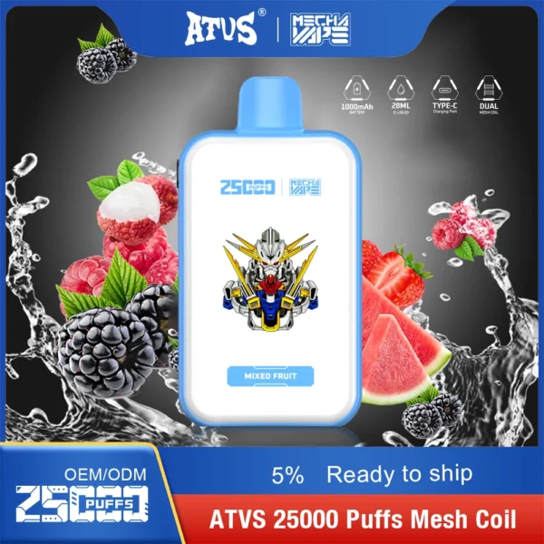 ATVS 25000 Puffs Dual Mesh 5% Stylo à vape jetable rechargeable à faible teneur en nicotine Acheter en gros - AlsoVape - 10