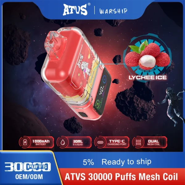 ATVS 30000 Puffs Dual Mesh 5% Vapes desechables recargables con bajo contenido de nicotina Compra a granel - AlsoVape - 5