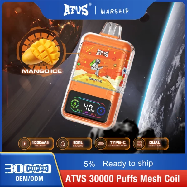 ATVS 30000 Puffs Dual Mesh 5% Vapes desechables recargables con bajo contenido de nicotina Compra a granel - AlsoVape - 1