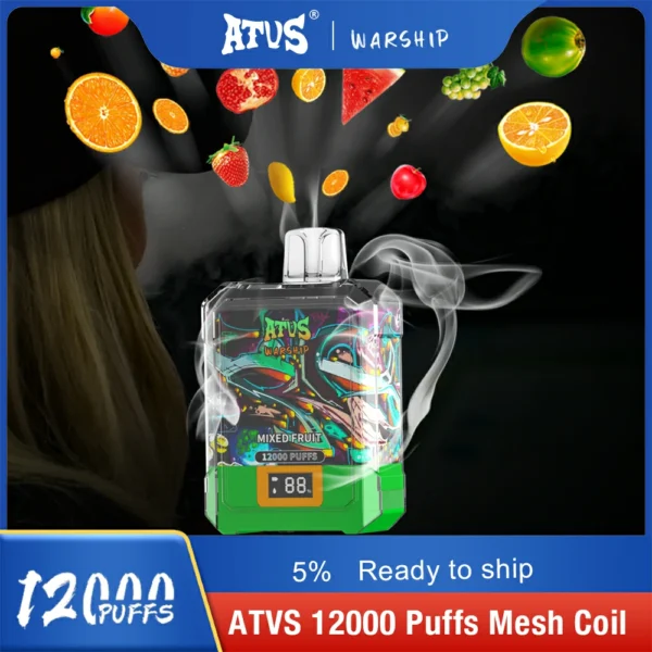 Atvs Warship 12000 Puffs 5% Stylo à vape jetable rechargeable à faible teneur en nicotine Acheter en gros - AlsoVape - 1
