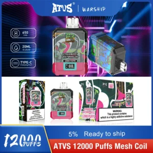 Atvs Warship 12000 Puffs 5% Stylo à vape jetable rechargeable à faible teneur en nicotine Acheter en gros - AlsoVape - 14