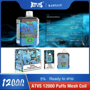 Atvs Warship 12000 Puffs 5% Stylo à vape jetable rechargeable à faible teneur en nicotine Acheter en gros - AlsoVape - 13