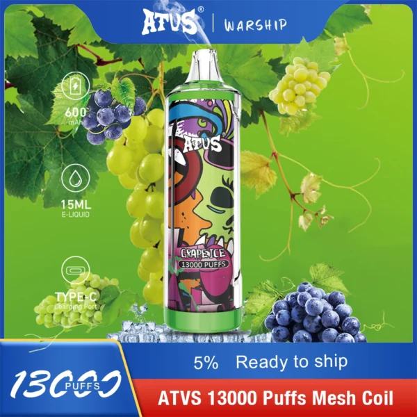 Atvs 13000 Puffs 5% Low Nicotine Rechargeable Disposable Vapes Pen Bulk Buy Wholesale - AlsoVape - 11