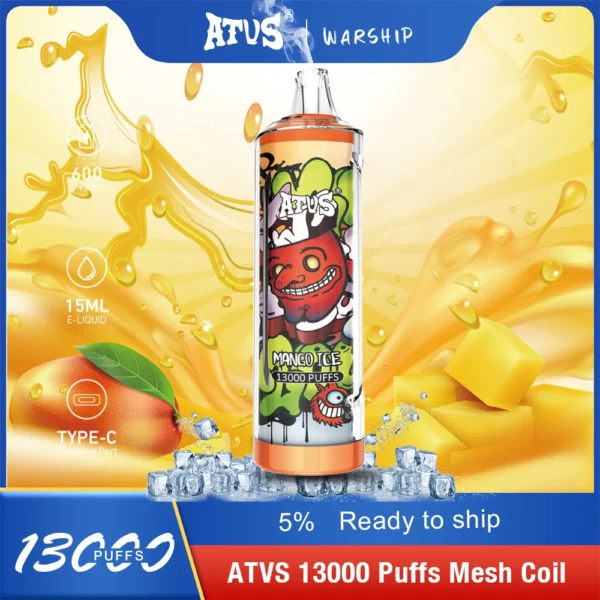 Atvs 13000 Puffs 5% Low Nicotine Rechargeable Disposable Vapes Pen Bulk Buy Wholesale - AlsoVape - 8