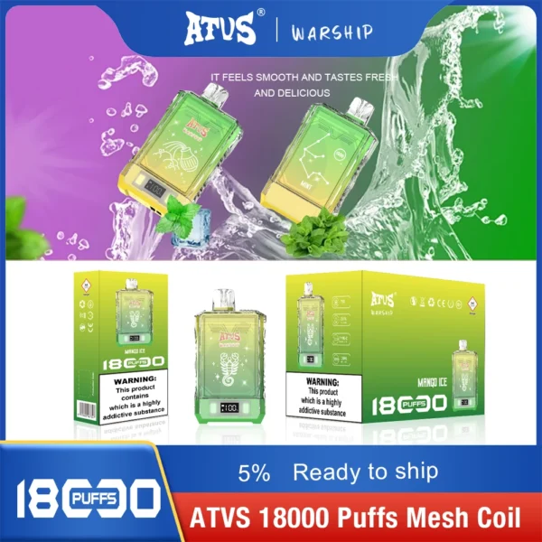 Atvs Warship 18000 Puffs 5% Låg Nikotin Uppladdningsbar Engångs Vapes Penna Bulk Köp Partihandel - AlsoVape - 7