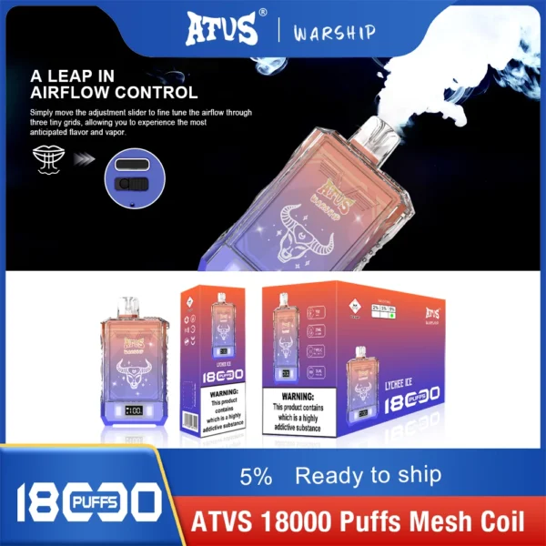 Atvs Warship 18000 Puffs 5% Låg Nikotin Uppladdningsbar Disponibel Vapes Penna Bulk Köp Partihandel - AlsoVape - 8
