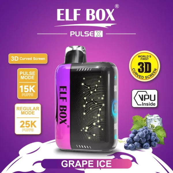 Elf Box Pulse X 25000 Puffs Dual Mesh 0% 2% 3% 5% Alacsony nikotintartalmú 3D ívelt LED képernyő Újratölthető Eldobható Vapes Pen Tömeges Vásárlás Nagyker - AlsoVape - 9