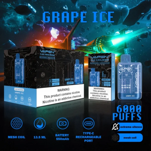 VAPEN Meta 6000 Puffs 2% 5% Vapes desechables recargables con bajo contenido de nicotina Compra a granel al por mayor - AlsoVape - 5