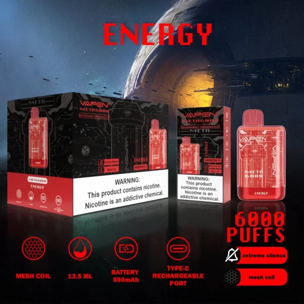 VAPEN Meta 6000 Puffs 2% 5% Vapes desechables recargables con bajo contenido de nicotina Compra a granel al por mayor - AlsoVape - 8
